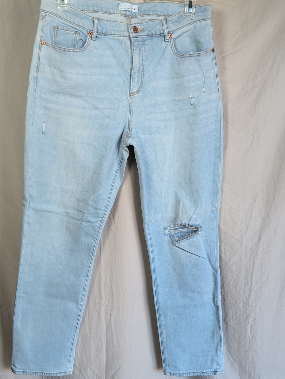 LOFT Light Blue Distressed Jeans Casual Everyday Wear